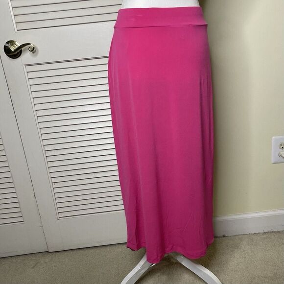 Michael Kors Pleated Asymmetrical Pull On Pink Midi Skirt Womens Size Small - Picture 3 of 9